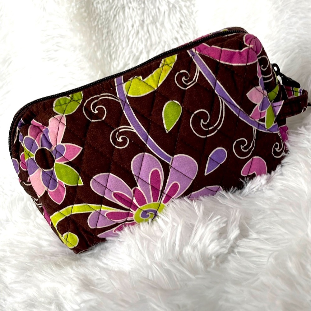 Vera Bradley SMALL RETIRED Lined Cosmetic Bag Purple Punch